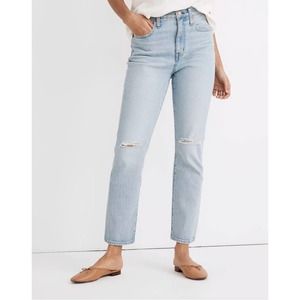 Madewell The Petite High-Rise Slim Boyjean in Dumas Wash Edition